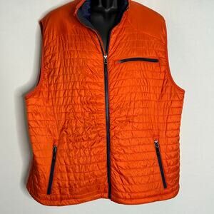 Orvis Trout Bum Orange Quilted Vest Men’s XXL Lightweight Full Zip Gorpcore